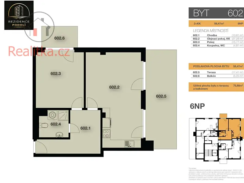 Prodej bytu 2+kk 58 m², Mělník – náhled fotky 3