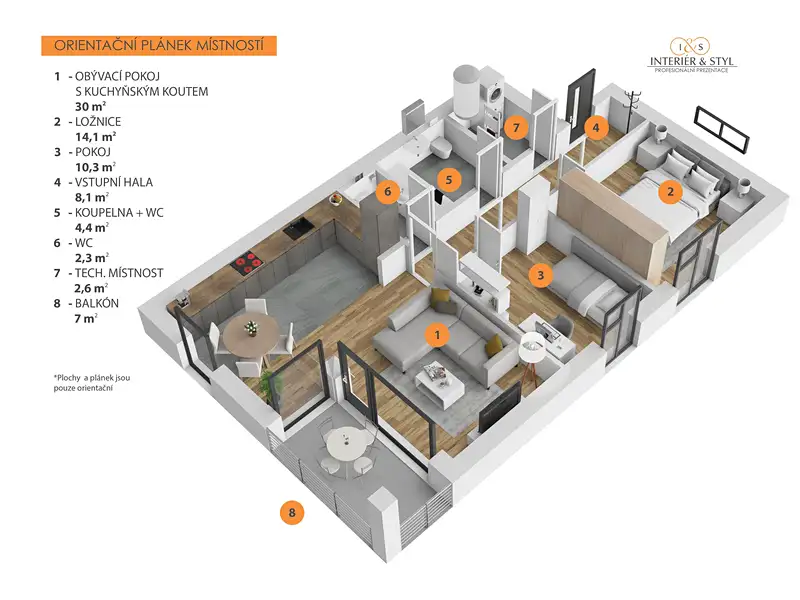Prodej bytu 3+kk 73 m², Štěchovice – náhled fotky 2