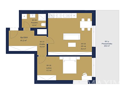 Prodej bytu 2+kk 61 m²