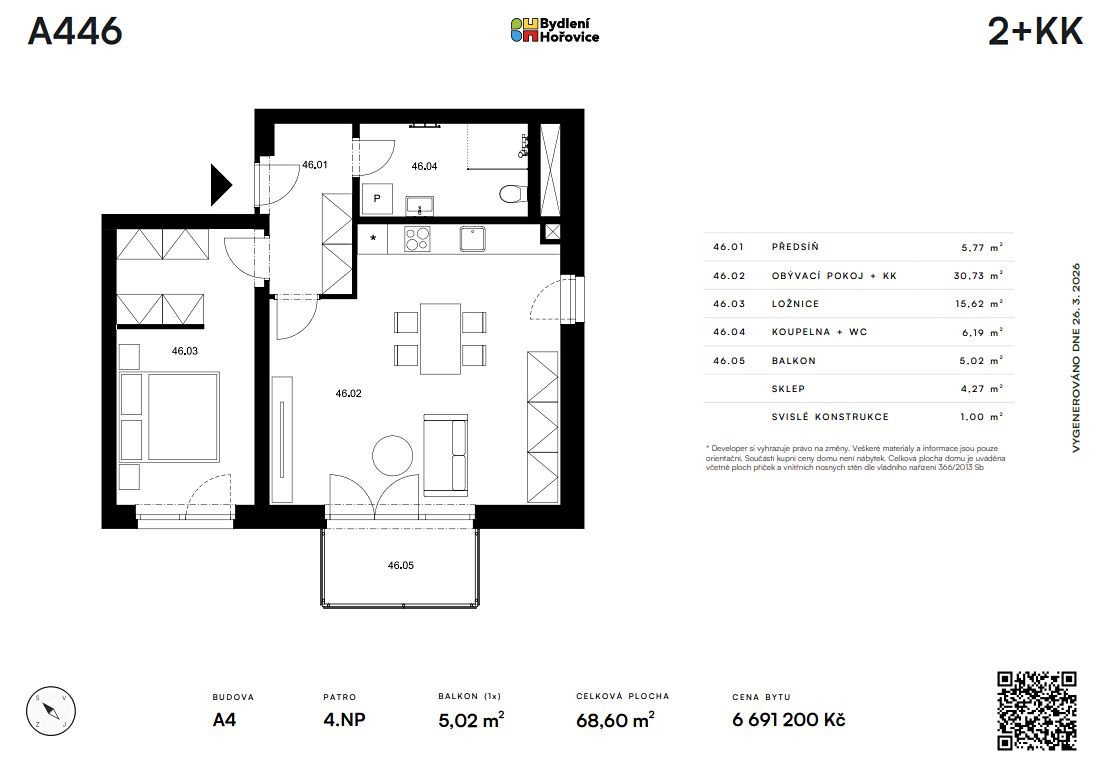 Prodej bytu 2+kk 64 m² – fotografie 3