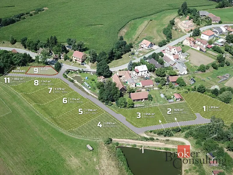Prodej stavebního pozemku 611 m², Černá – náhled fotky 2