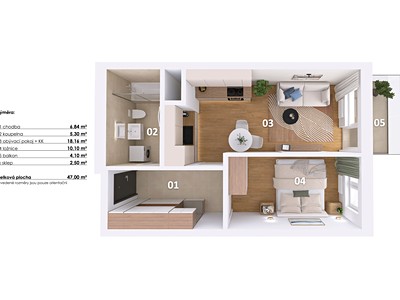 Prodej bytu 2+kk 47 m² — photo 5