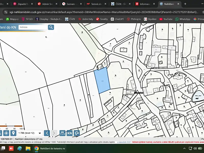 Prodej stavebního pozemku 1949 m², Postupice – náhled fotky 1