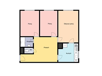 Pronájem bytu 3+1 65 m² (Jednopodlažní)