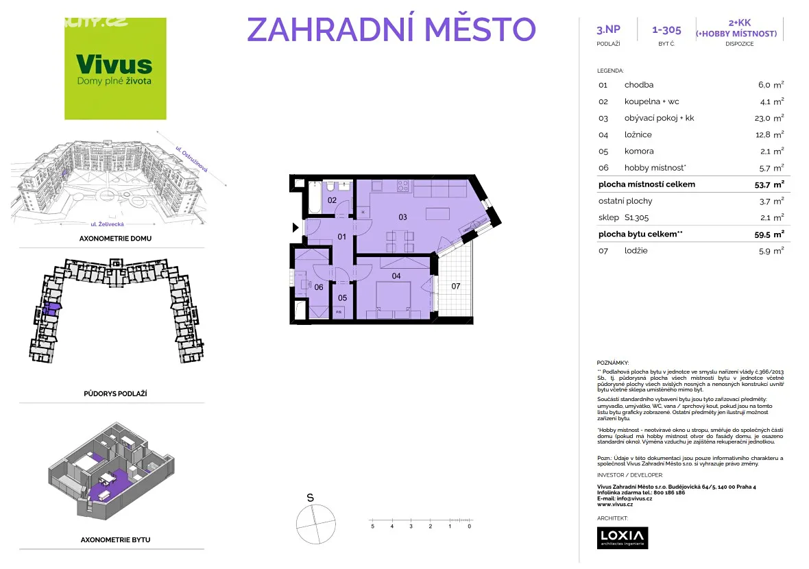 Prodej bytu 2+kk 60 m² – pohled 2
