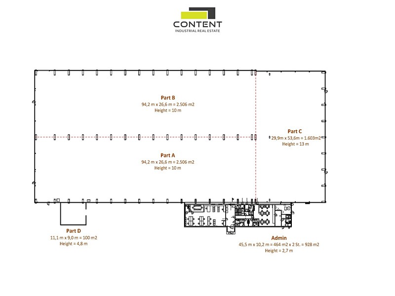 Pronájem výrobní haly, prostoru 6 500 m² – pohled 6