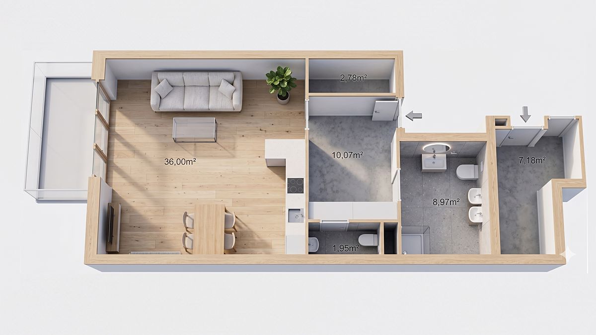 Prodej bytu 1+kk 67 m² – fotografie 3