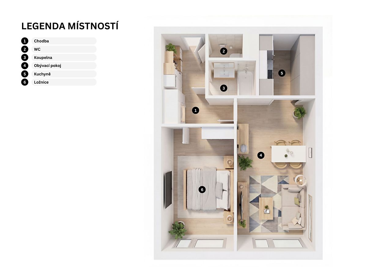 Prodej bytu 2+kk 46 m² – fotografie 3