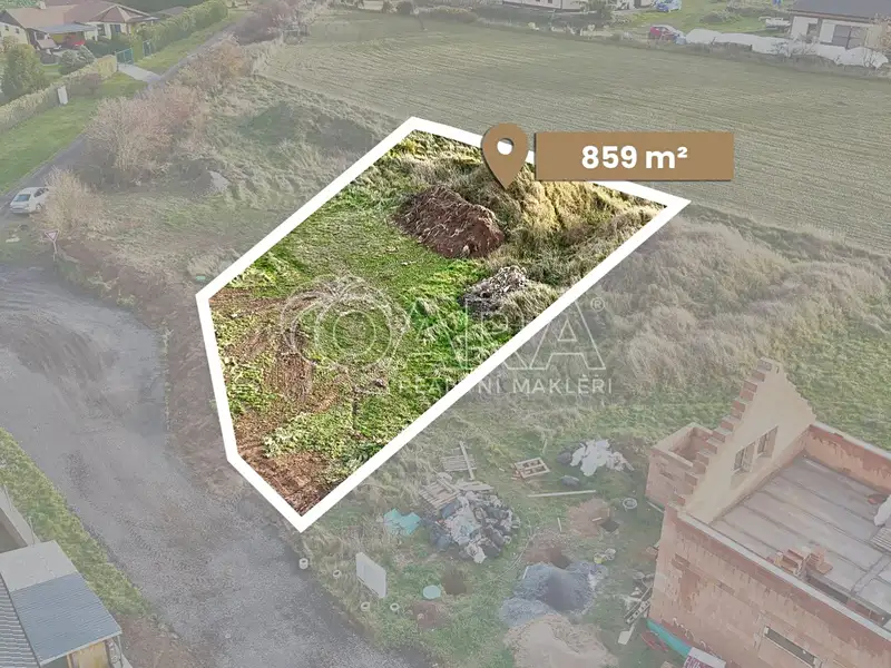 Prodej stavebního pozemku 859 m², Malá Hraštice – náhled fotky 3