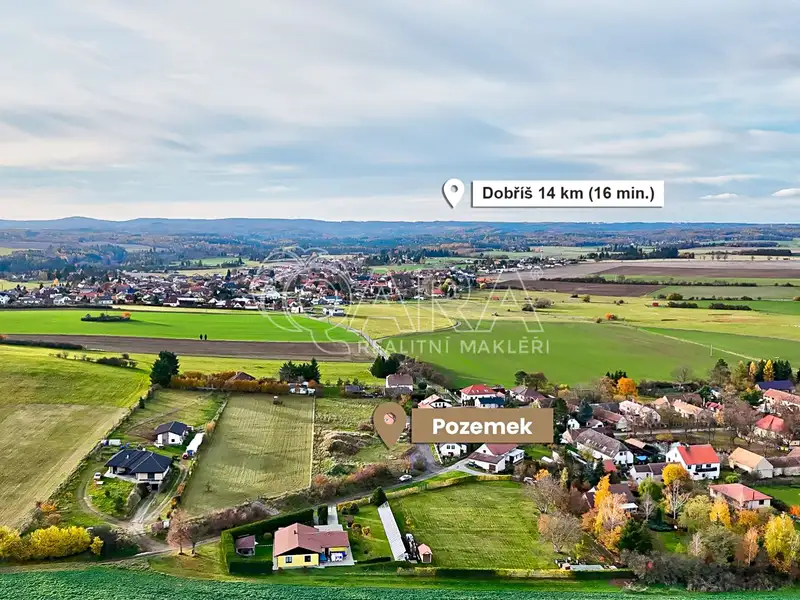 Prodej stavebního pozemku 859 m², Malá Hraštice – náhled fotky 2