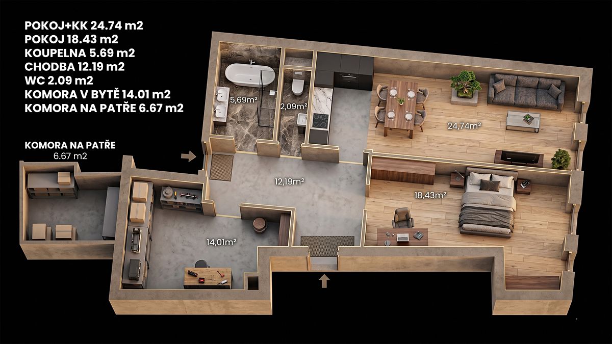 Prodej bytu 2+kk 84 m² – fotografie 3