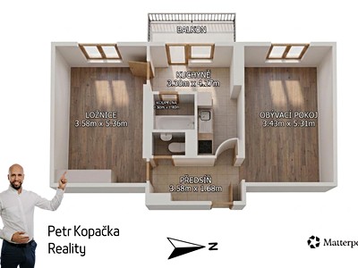 Prodej bytu 2+1 60 m² (Jednopodlažní)