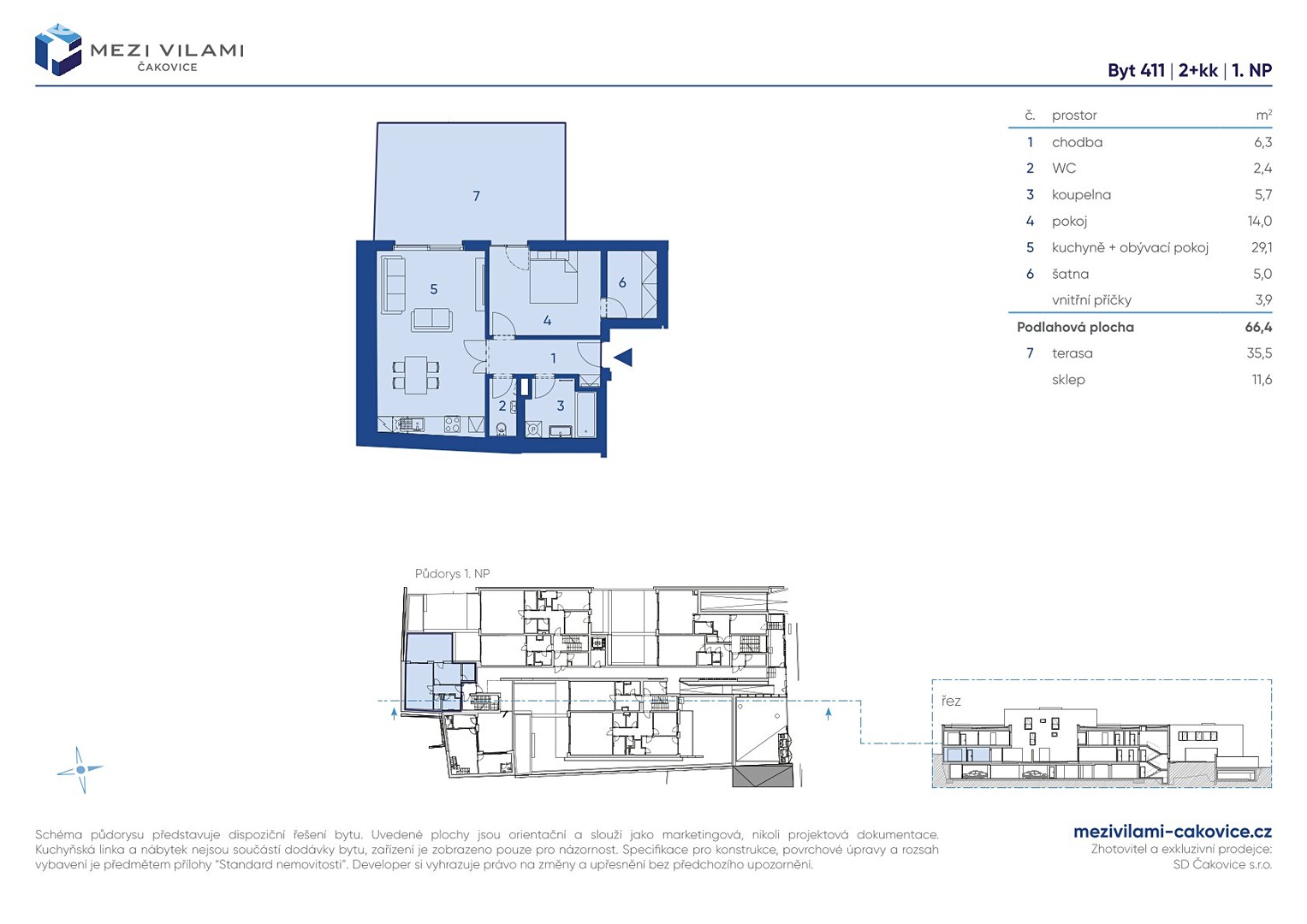 Prodej bytu 2+kk 66 m² (Jednopodlažní) – další