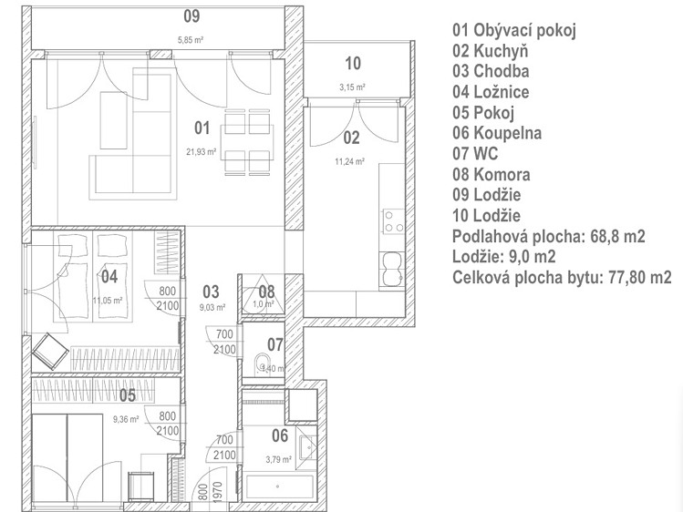 Квартира 3+1 на продаж, 69 м² (18 з 18)