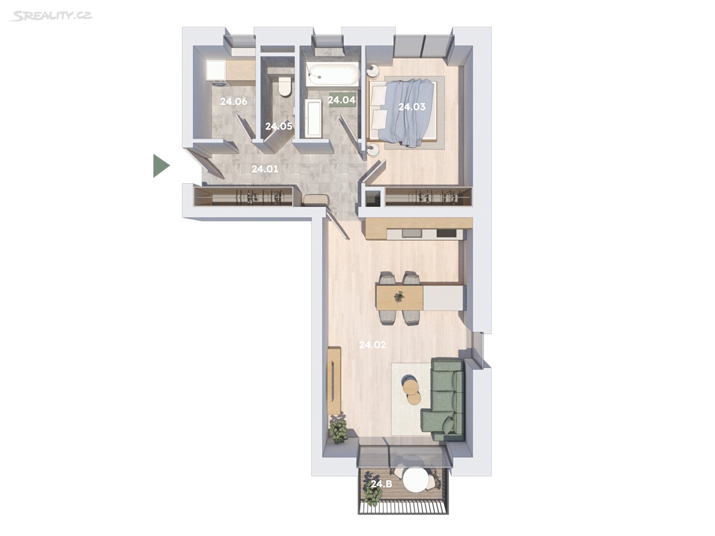 Prodej bytu 2+kk 62 m² – pohled 5
