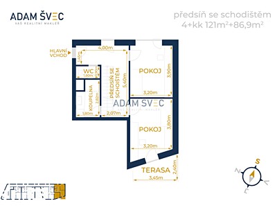 Pronájem bytu 4+kk 121 m²