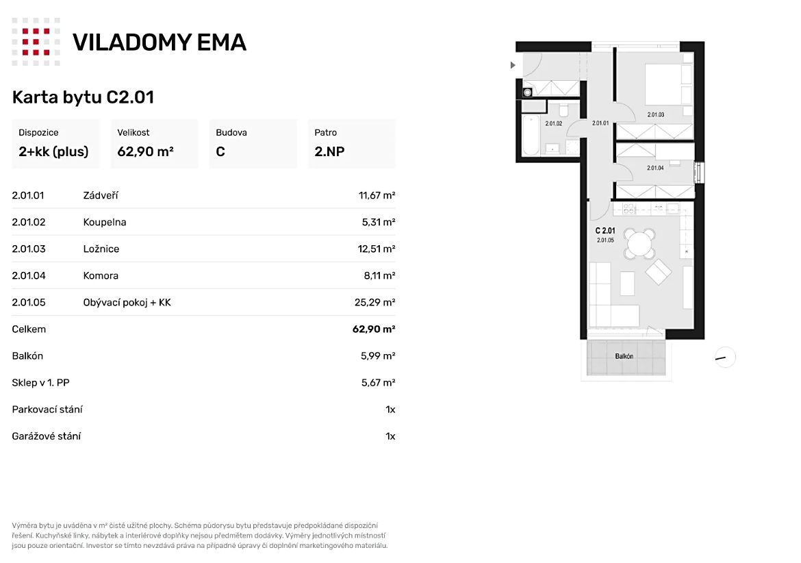 Prodej bytu 2+kk 63 m² – fotografie 2