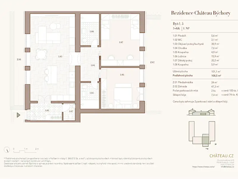 Prodej bytu 3+kk 101 m², Býchory – náhled fotky 2