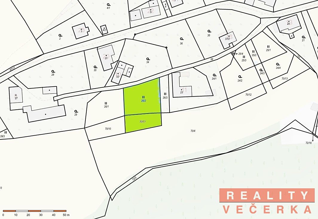 Prodej stavebního pozemku 1059 m²