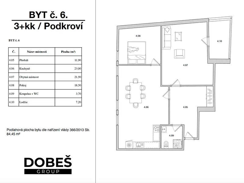 Prodej bytu 3+kk 85 m², České Budějovice – náhled fotky 2