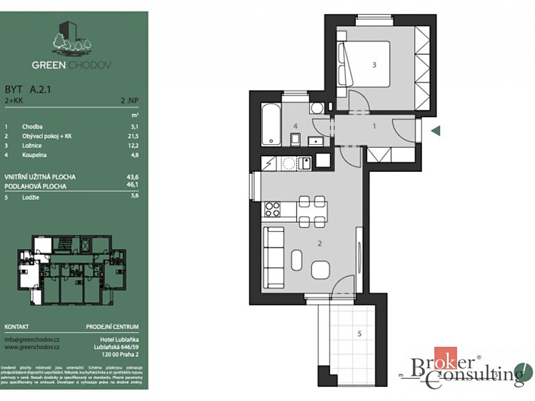 Квартира 2+kk на продаж, 44 м² (18 з 18)