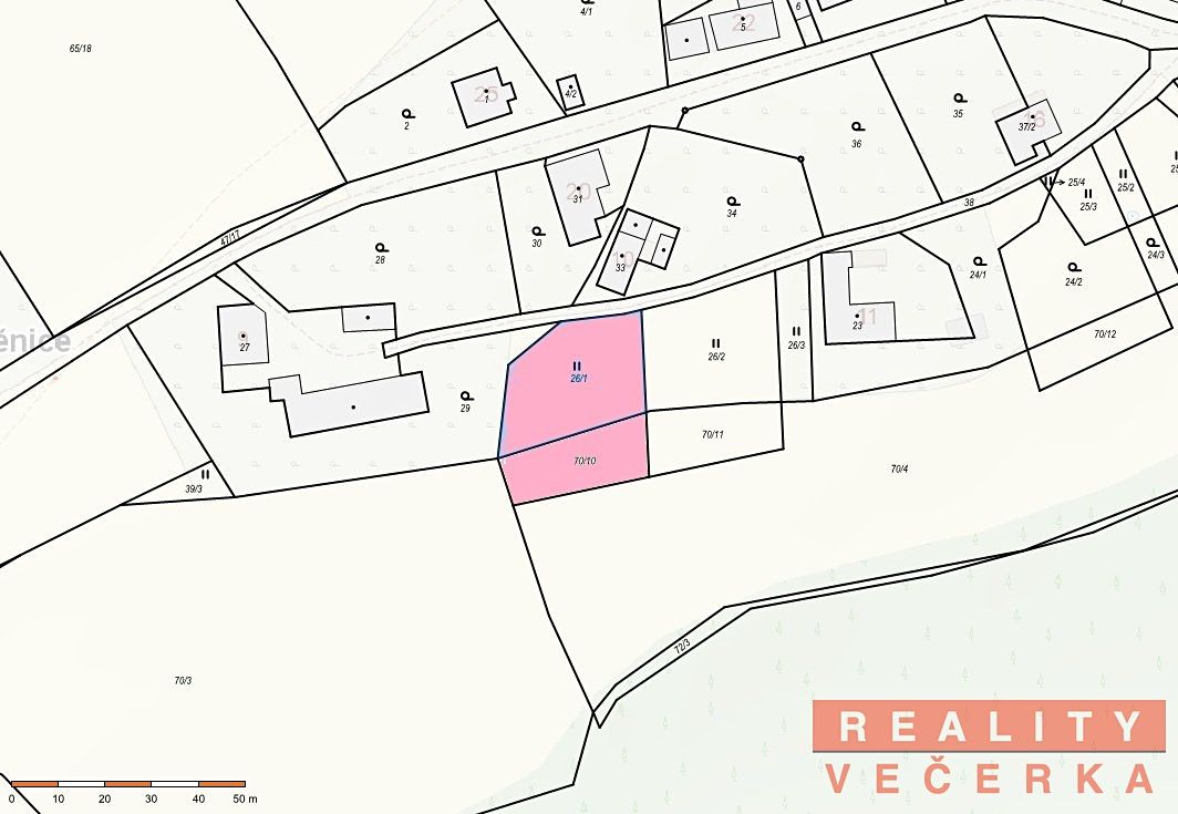 Prodej stavebního pozemku 1061 m²