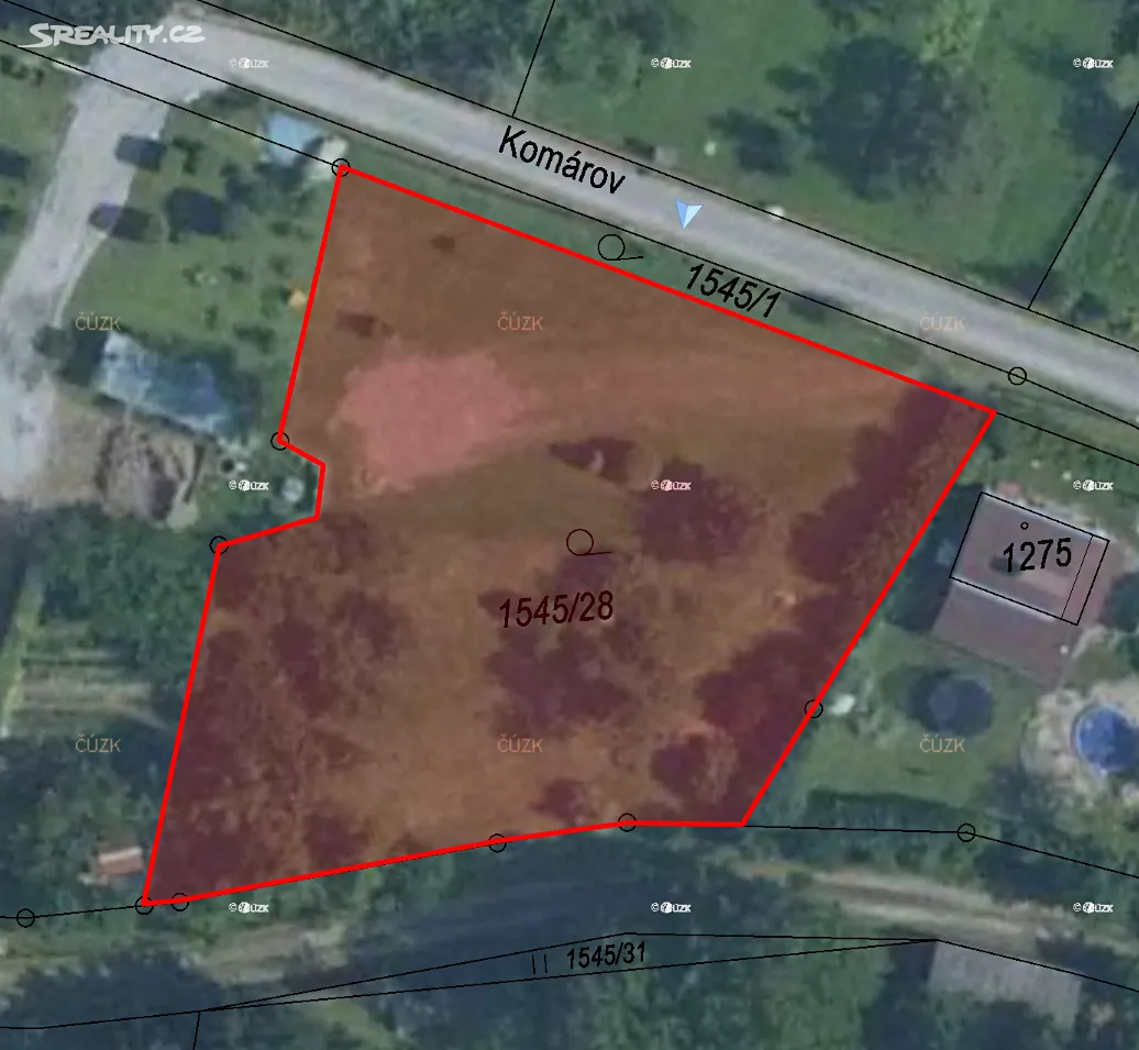Prodej stavebního pozemku 1271 m², Litovel