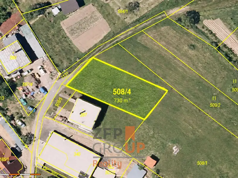 Prodej stavebního pozemku 730 m², Košíky – náhled fotky 1