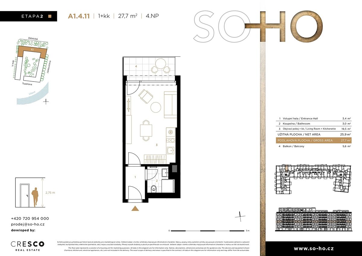 Prodej bytu 1+kk 28 m² – fotografie 2