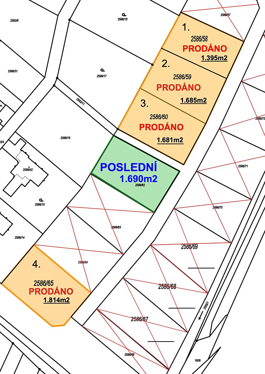 Prodej stavebního pozemku 1690 m²
