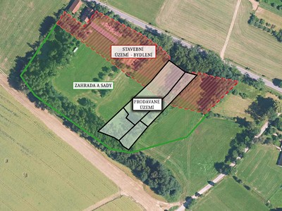 Prodej podílu 1/2  stavebního pozemku 2 497 m²
