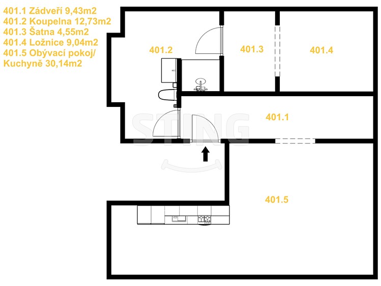 Квартира 2+kk на продаж, 44 м² (16 з 16)