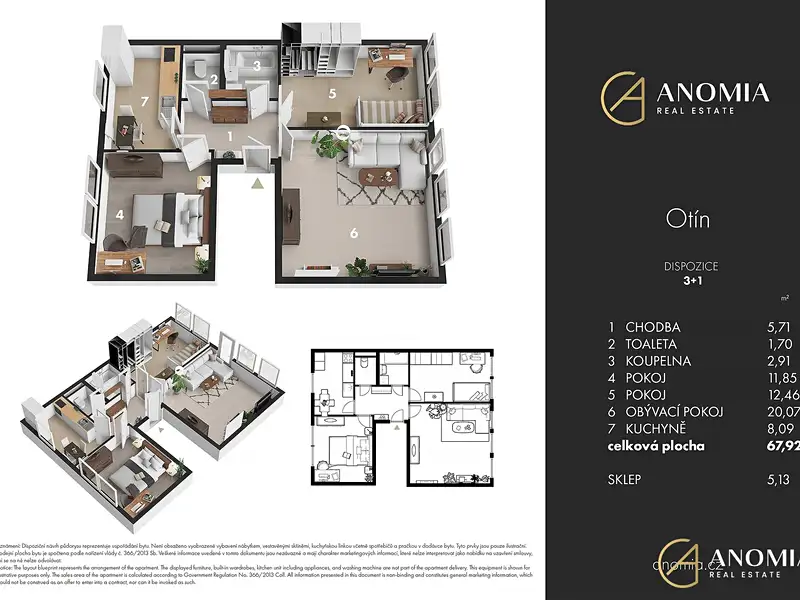 Prodej bytu 3+1 65 m², Jindřichův Hradec – náhled fotky 1