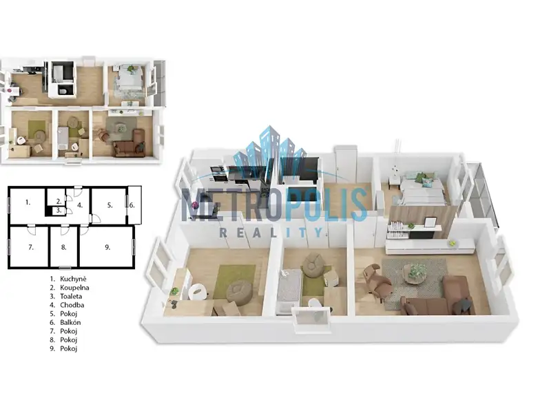 Prodej bytu 4+1 75 m², Slaný – náhled fotky 3