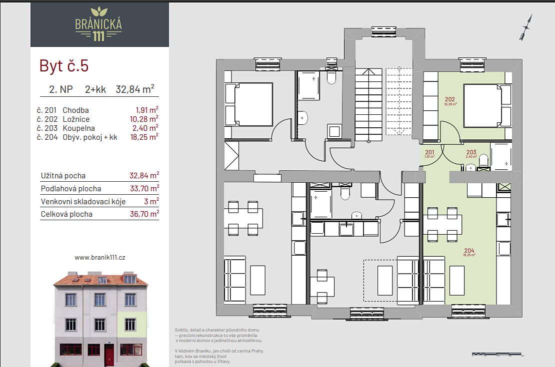 Prodej bytu 2+kk 36 m² – fotografie 3