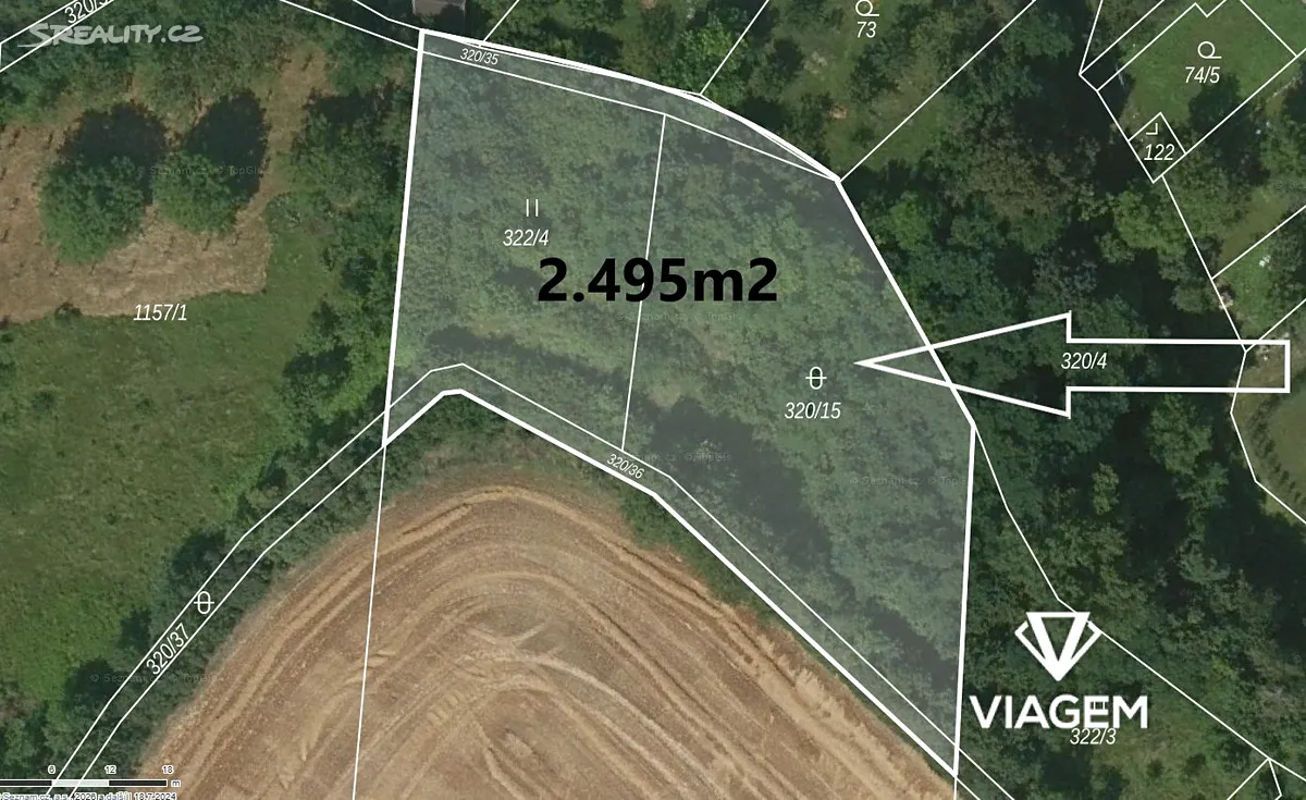 Prodej zahrady 2495 m², Milonice