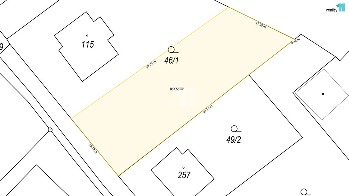 Prodej stavebního pozemku 867 m² – fotografie 2