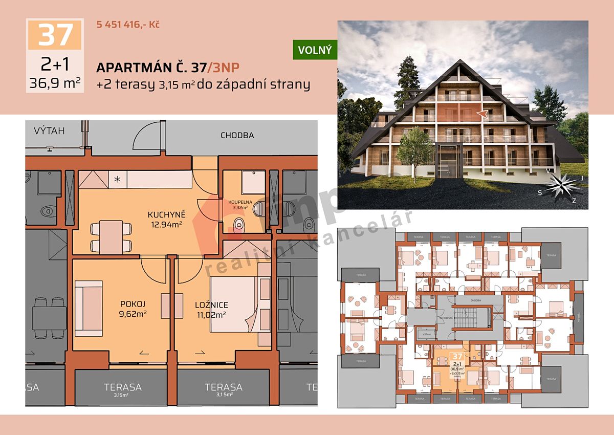 Prodej bytu 2+1 37 m² – fotografie 2