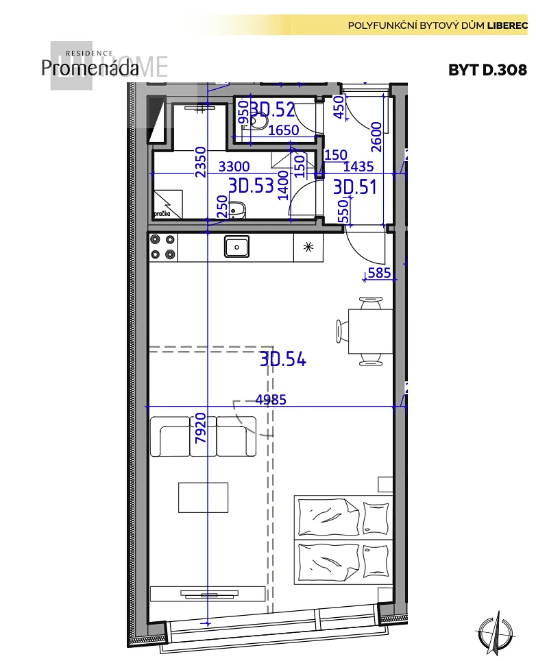 Prodej bytu 1+kk 52 m² - Widok 5