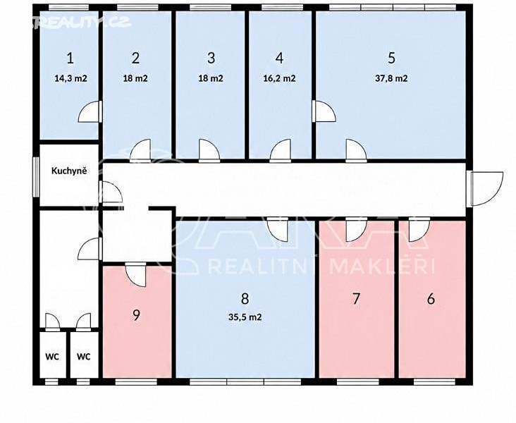 Pronájem kanceláře 191 m² – pohled 2