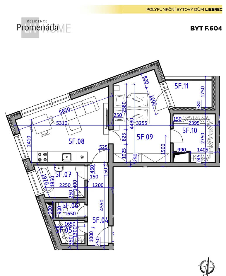 Prodej bytu 2+kk 55 m² – pohled 5