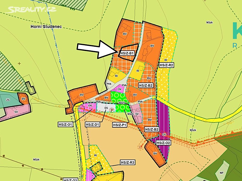 Prodej  stavebního pozemku 820 m² – pohled 2