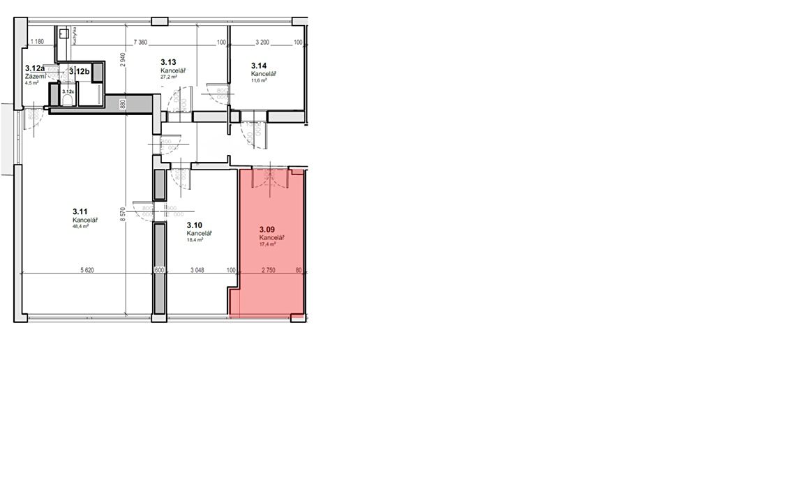 Pronájem kanceláře 127 m² – fotografie 2