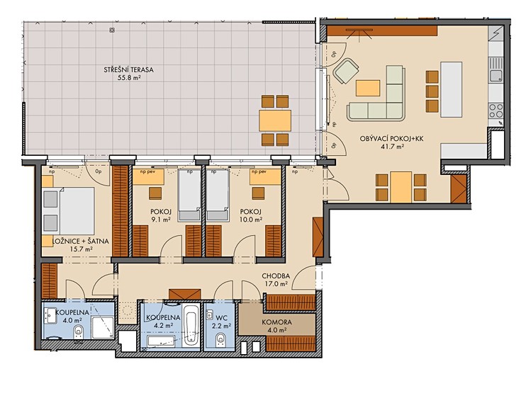 Квартира 4+kk на продаж, 113 м² (4 з 9)