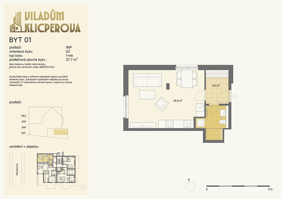 Prodej bytu 1+kk 38 m² – fotografie 4
