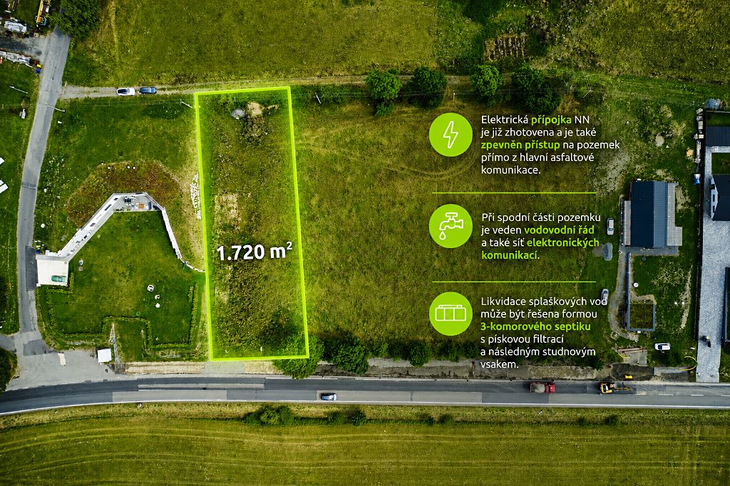 Prodej stavebního pozemku 1720 m² – fotografie 2