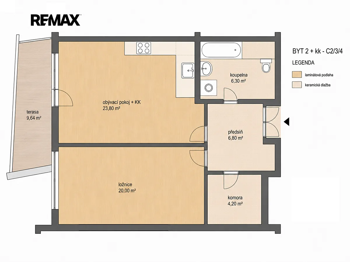 Pronájem bytu 2+kk 53 m² – pohled 6