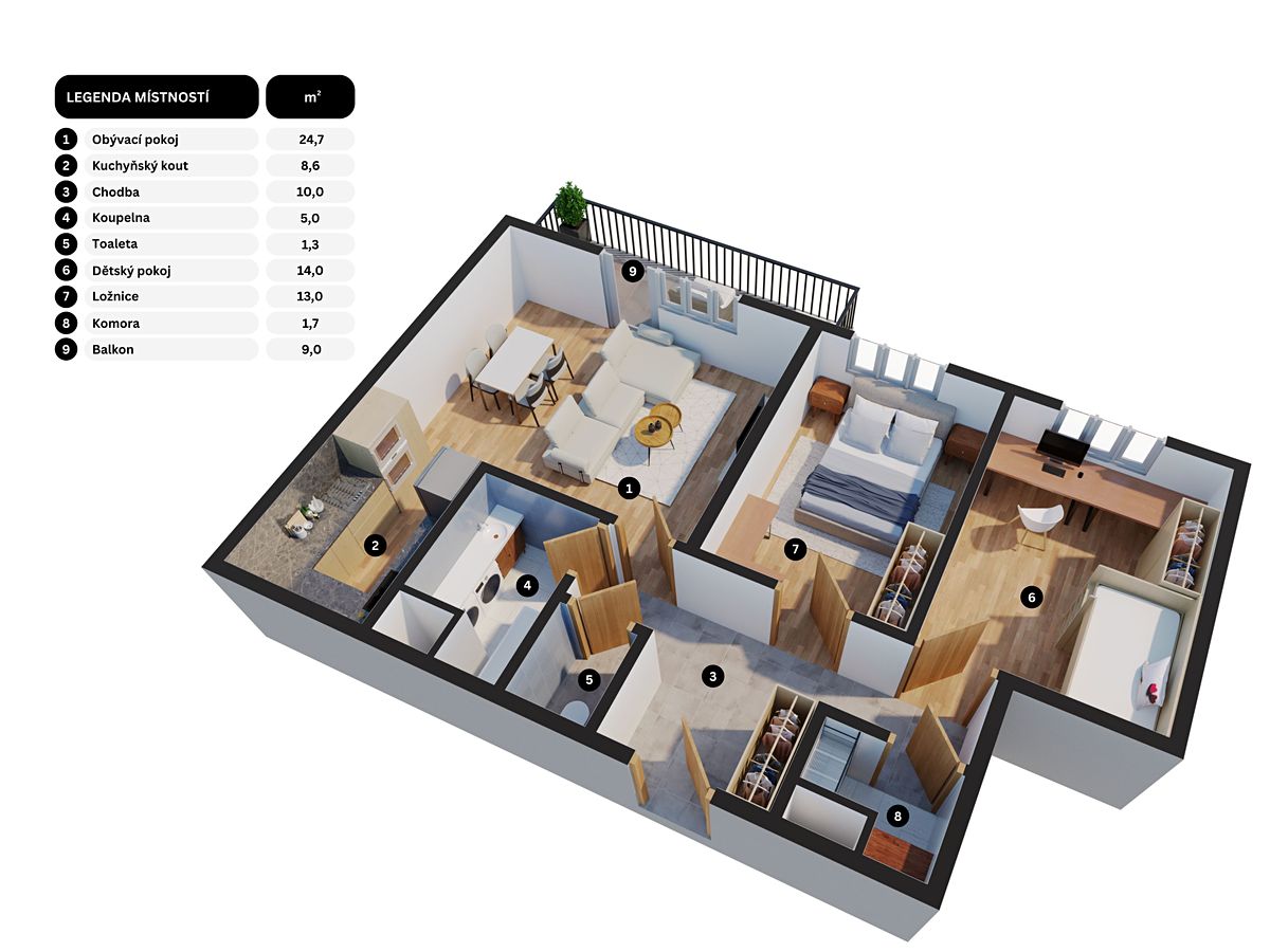 Prodej bytu 3+kk 76 m² – fotografie 5