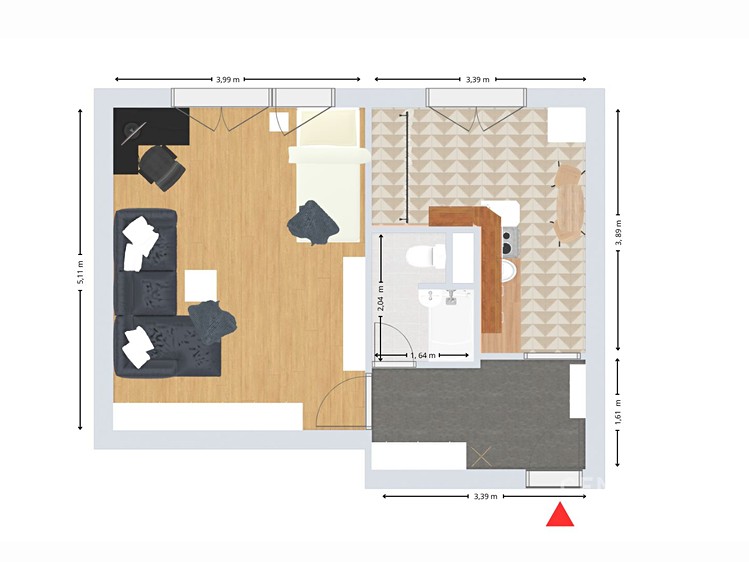 Квартира 1+1 на продаж, 39 м² (11 з 12)