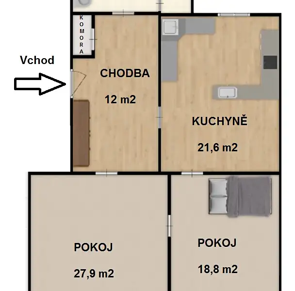Pronájem bytu 2+1 87 m², Plzeň – náhled fotky 3